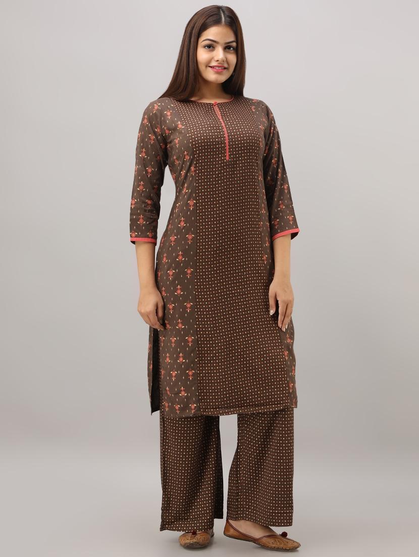 printed kurta palazzo set - 16642130 - Zoom Image - 2