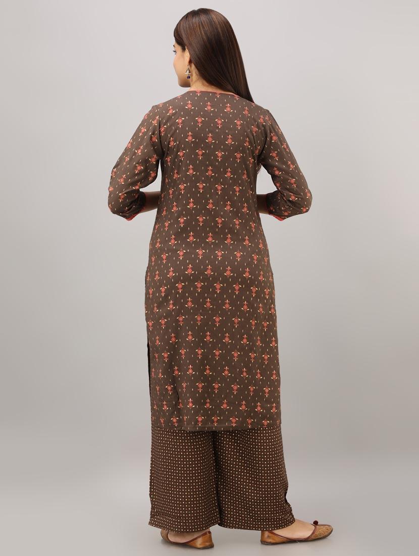 printed kurta palazzo set - 16642130 - Zoom Image - 3