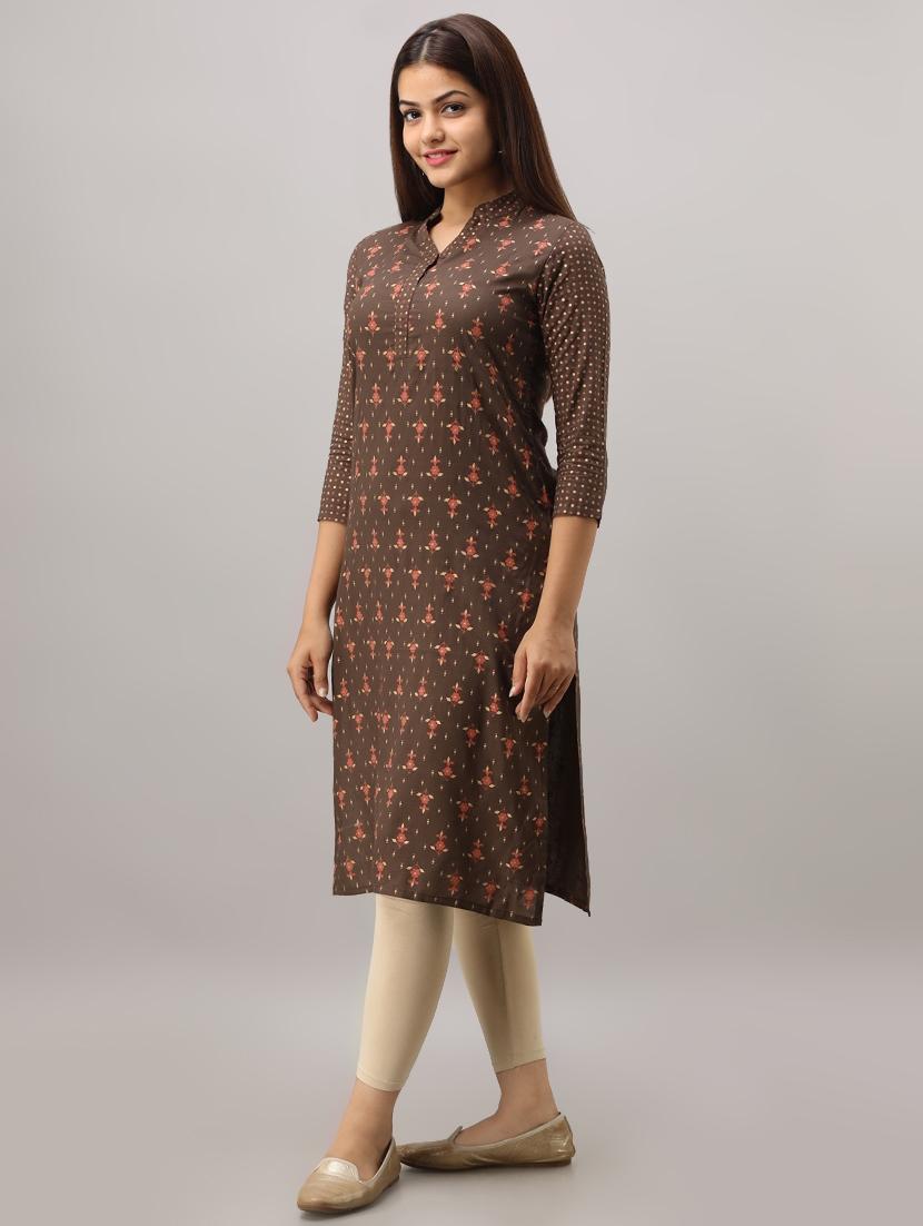 printed straight kurta - 16642275 - Zoom Image - 2