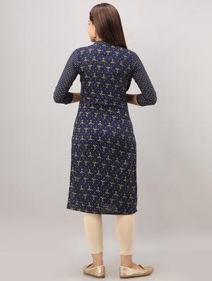 printed straight kurta - 16642276 - Standard Image - 3
