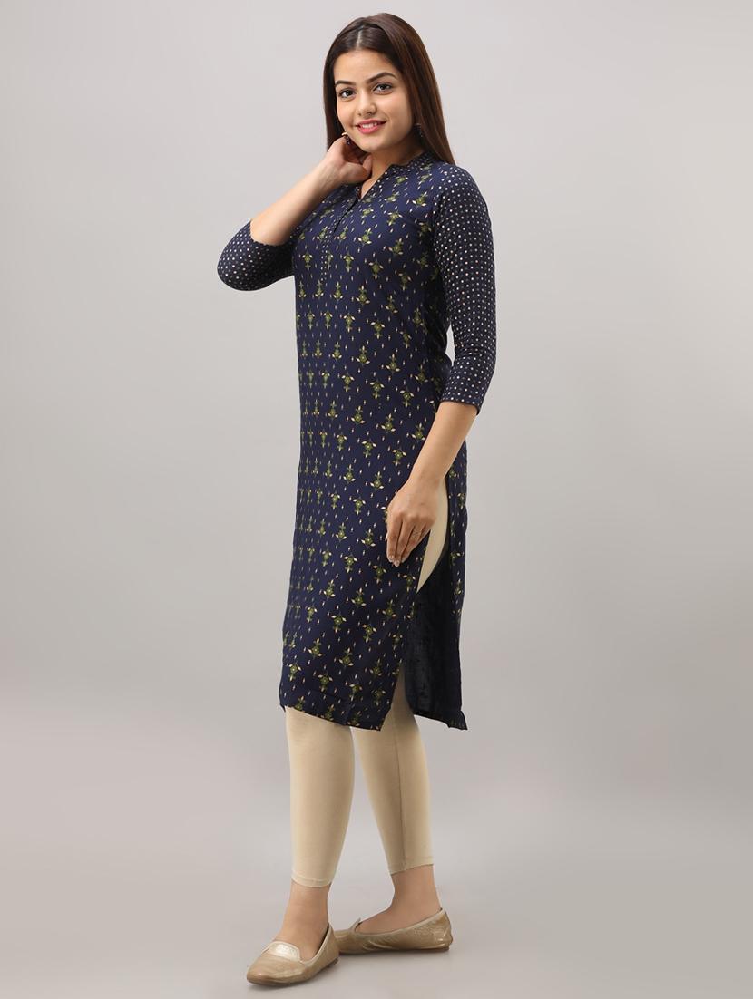 printed straight kurta - 16642276 - Zoom Image - 2
