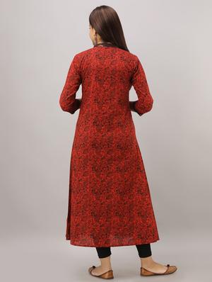 floral print a-line kurta - 16642281 - Standard Image - 3