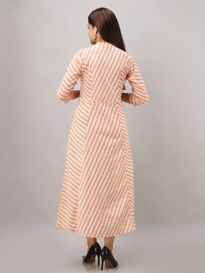 printed a-line ethnic dress - 16642282 - Standard Image - 3