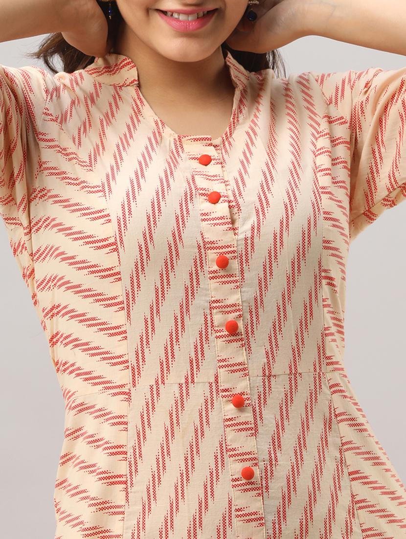 printed a-line ethnic dress - 16642282 - Zoom Image - 4