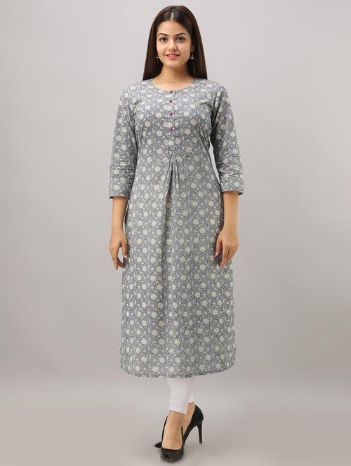pastel floral print a-line kurta - 16642290 - Standard Image - 1