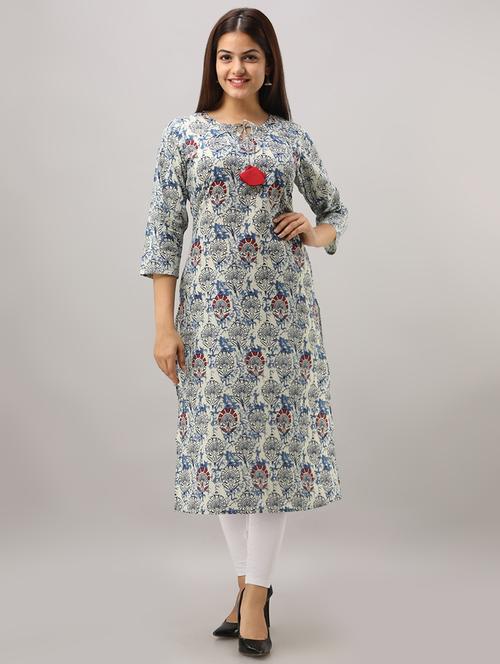 floral print a-line kurta - 16642292 - Standard Image - 1