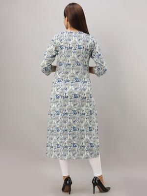 floral print a-line kurta - 16642292 - Standard Image - 3
