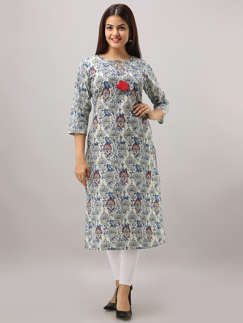 floral print a-line kurta - 16642292 - Zoom Image - 1