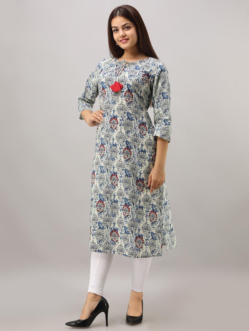 floral print a-line kurta - 16642292 - Zoom Image - 2
