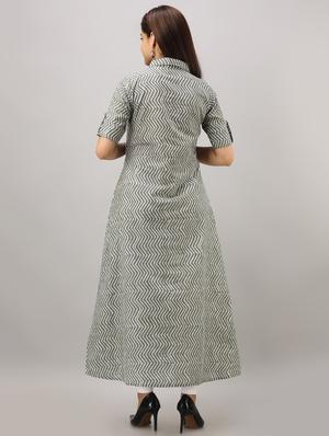 chevron print a-line kurta - 16642294 - Standard Image - 3
