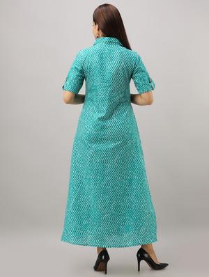 chevron print a-line kurta - 16642296 - Standard Image - 3