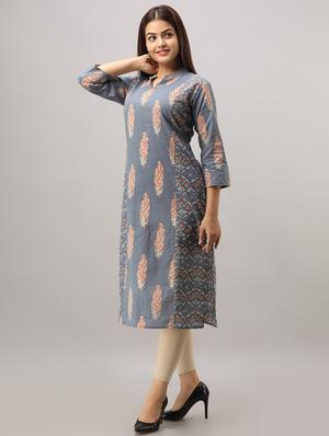 ethnic motif straight kurta - 16642301 - Standard Image - 2