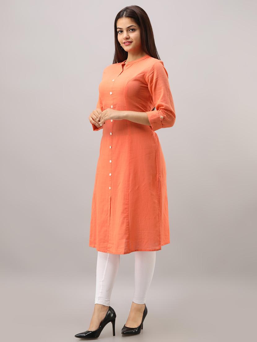 solid a-line kurta - 16642306 - Zoom Image - 2