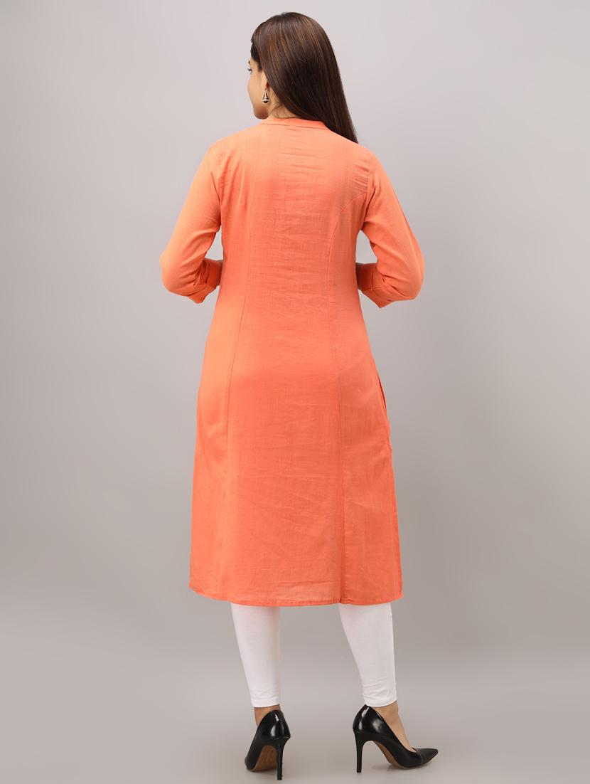 solid a-line kurta - 16642306 - Zoom Image - 3