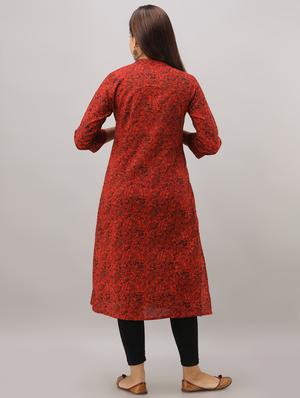 floral printed a-line kurta - 16642310 - Standard Image - 3