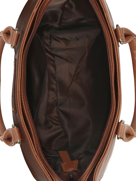 tan leatherette (pu) regular handbag - 16642613 - Zoom Image - 3