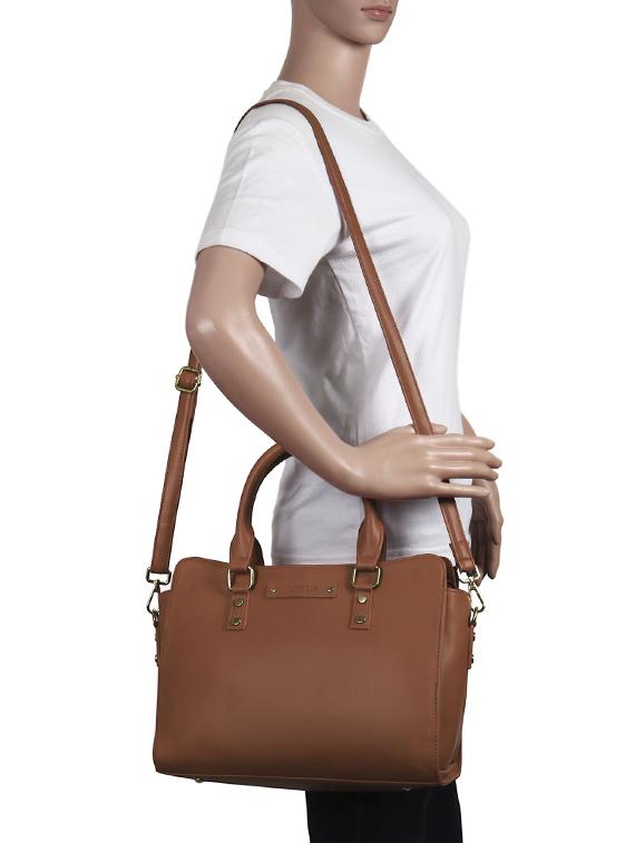 tan leatherette (pu) regular handbag - 16642613 - Zoom Image - 5