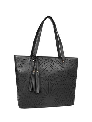 black leatherette (pu) regular tote - 16642628 - Standard Image - 4