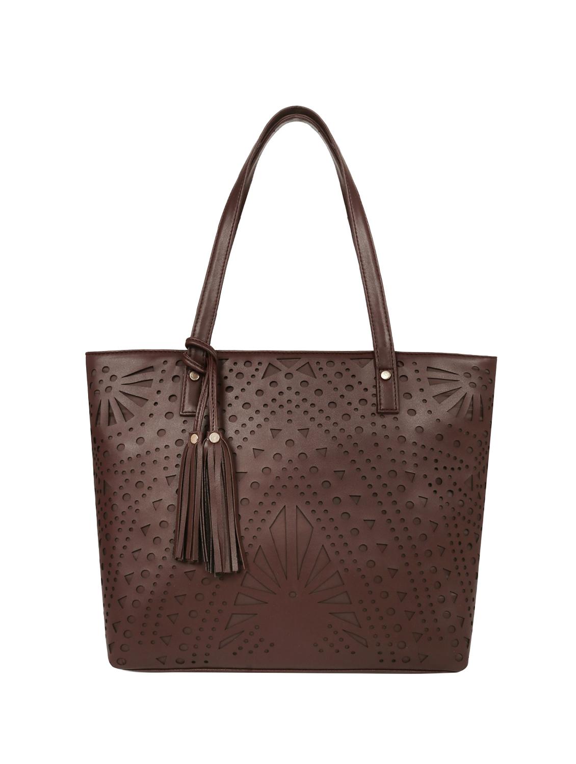 brown leatherette (pu) regular tote - 16642630 - Zoom Image - 1