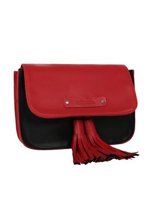red leatherette (pu) regular sling bag - 16642652 - Standard Image - 4