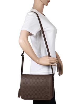 brown leatherette (pu) regular sling bag - 16642655 - Standard Image - 5