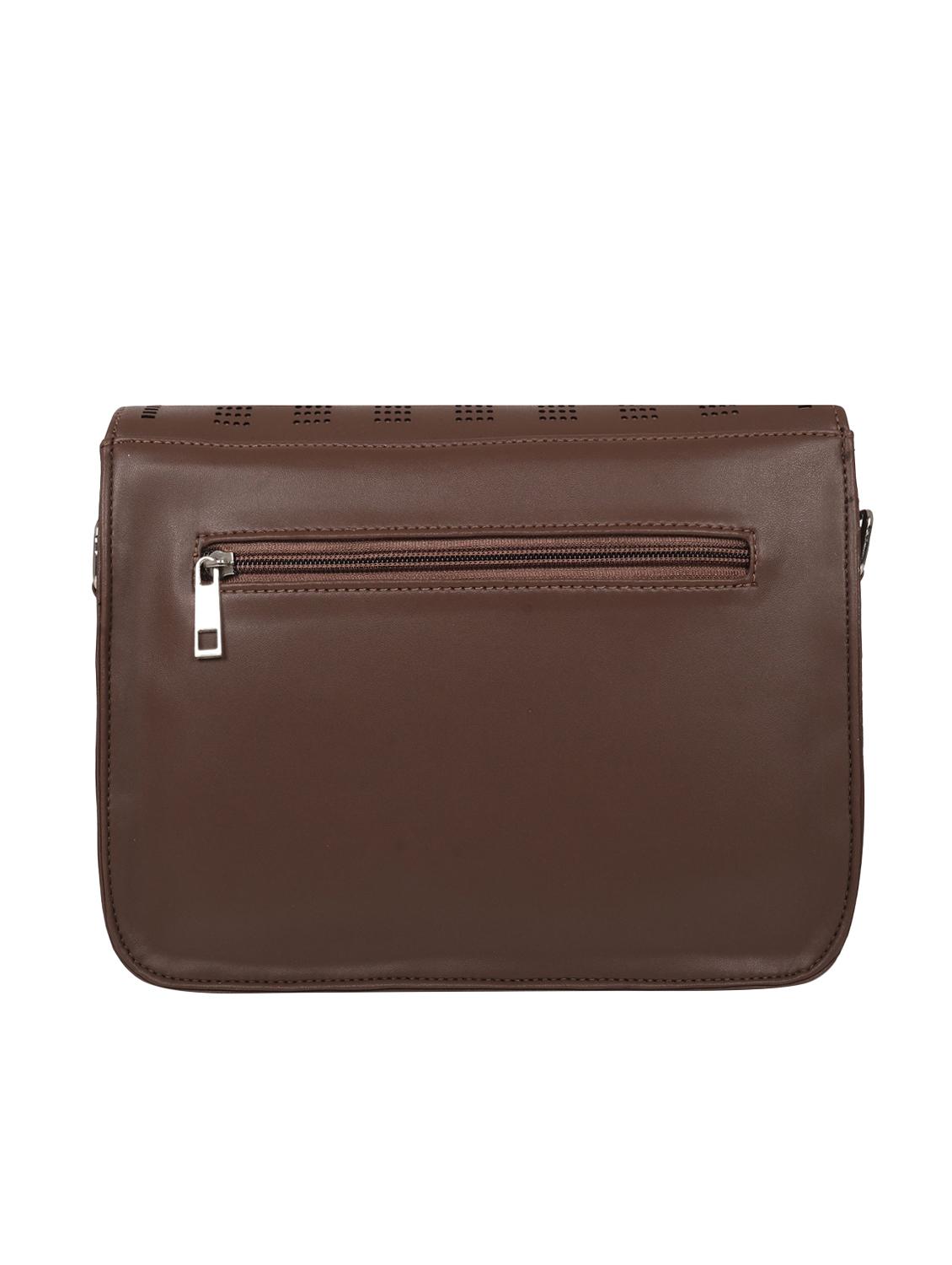 brown leatherette (pu) regular sling bag - 16642655 - Zoom Image - 2