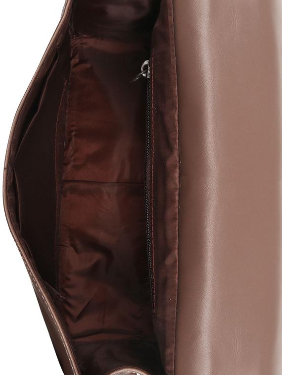 brown leatherette (pu) regular sling bag - 16642655 - Zoom Image - 3