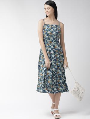 shoulder strap floral a-line dress - 16642818 - Standard Image - 2