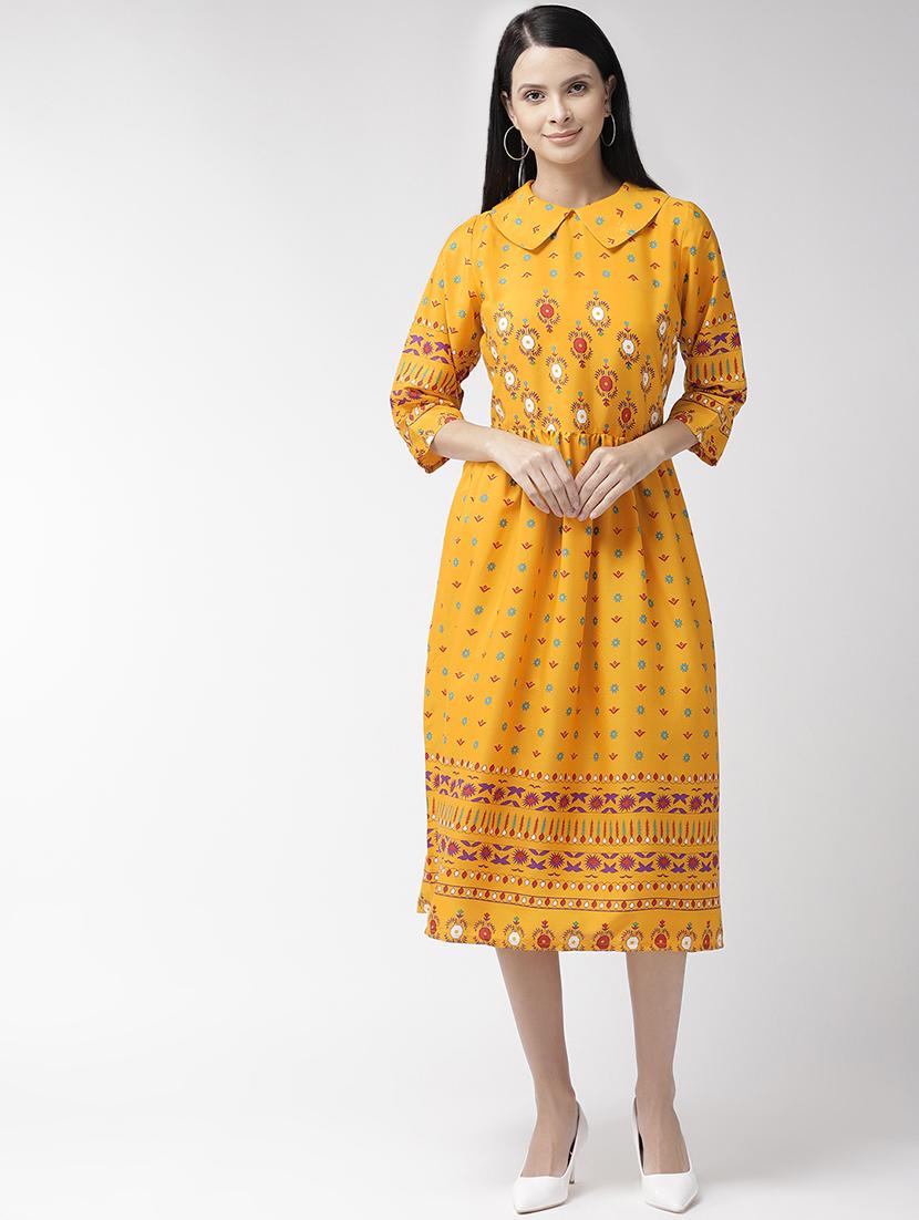 peter pan neck gathered a-line dress - 16642821 - Zoom Image - 1