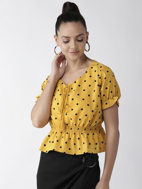 tassel tie up polka dots top - 16642852 - Standard Image - 1