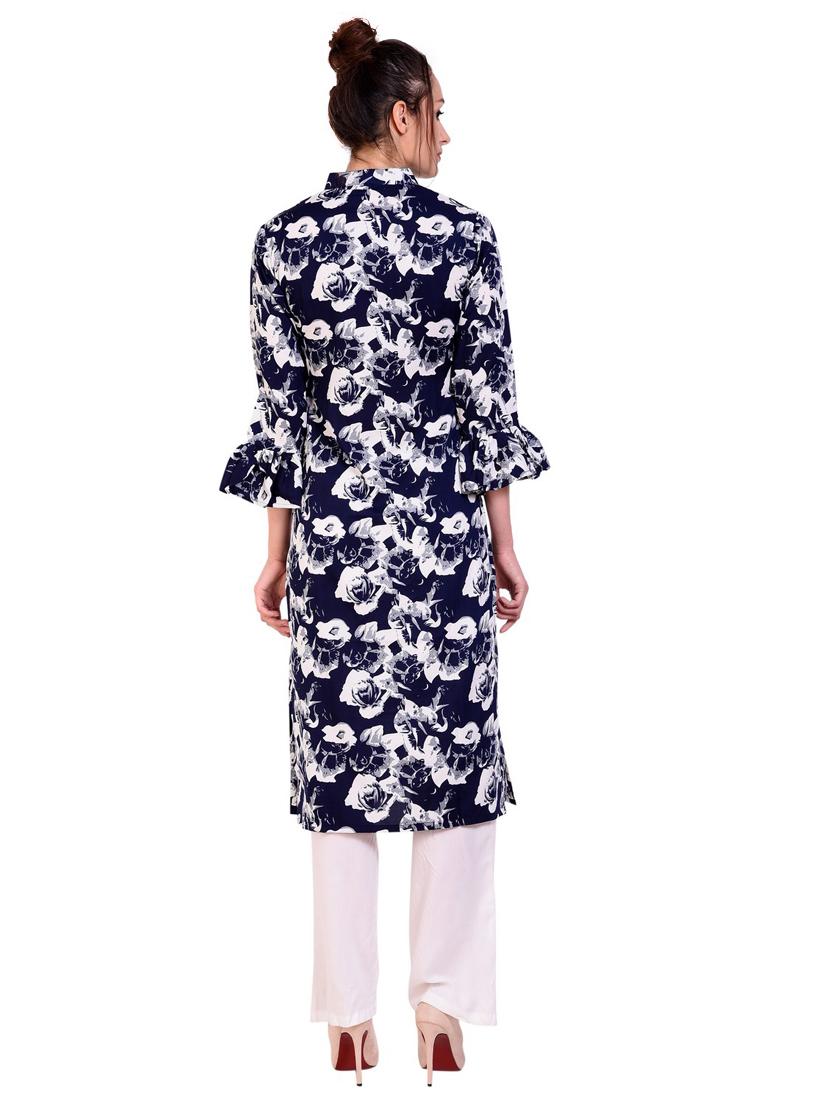 floral straight kurta - 16642917 - Zoom Image - 3