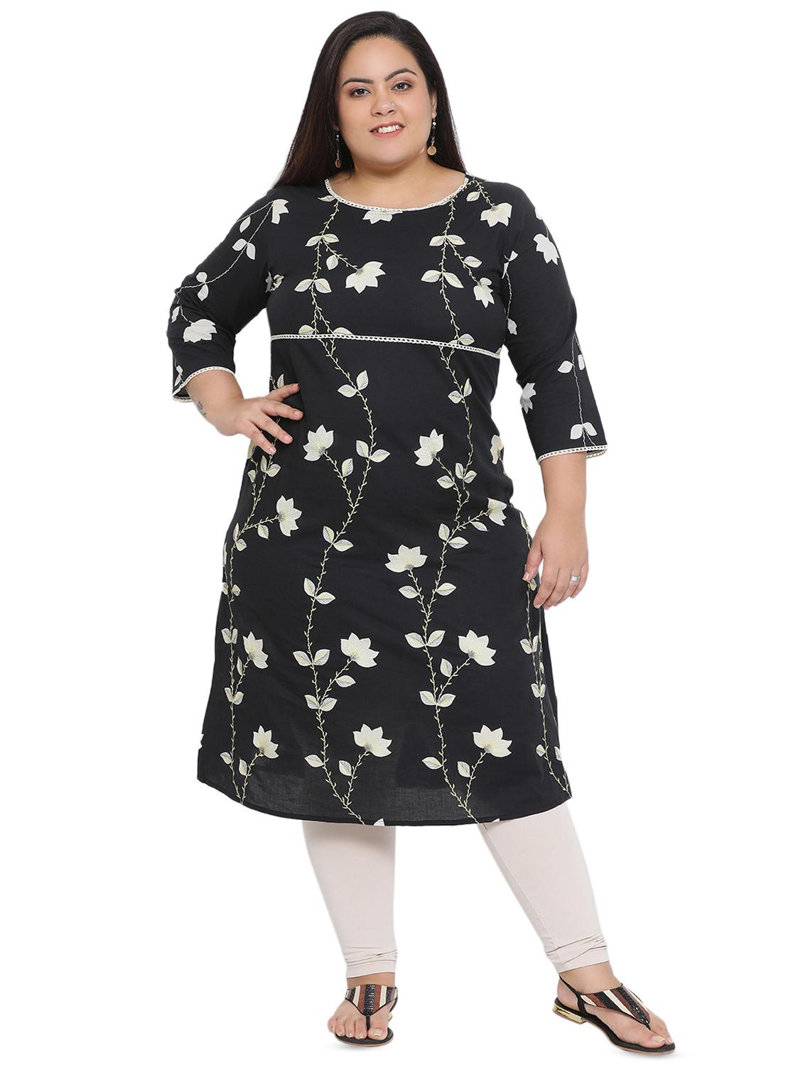 floral printed a-line kurta - 16642936 - Zoom Image - 1