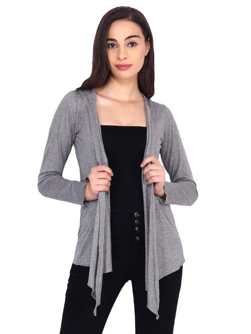 hooded neck asymmetric shrug - 16643370 - Standard Image - 1
