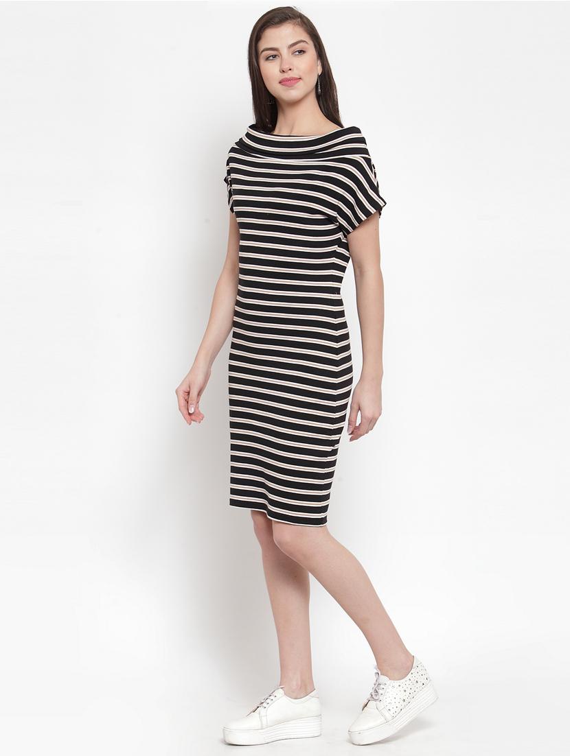 off shoulder striped sheath dress - 16643434 - Zoom Image - 2