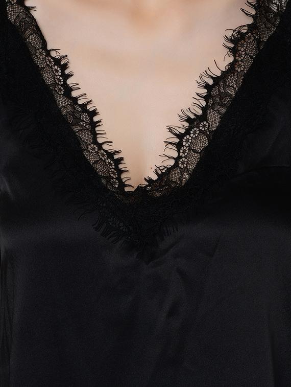 eyelash detail floral laced babydoll - 16643450 - Zoom Image - 3