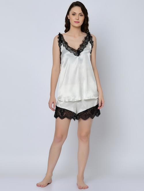 eyelash detail floral lace shorts set - 16643452 - Standard Image - 1