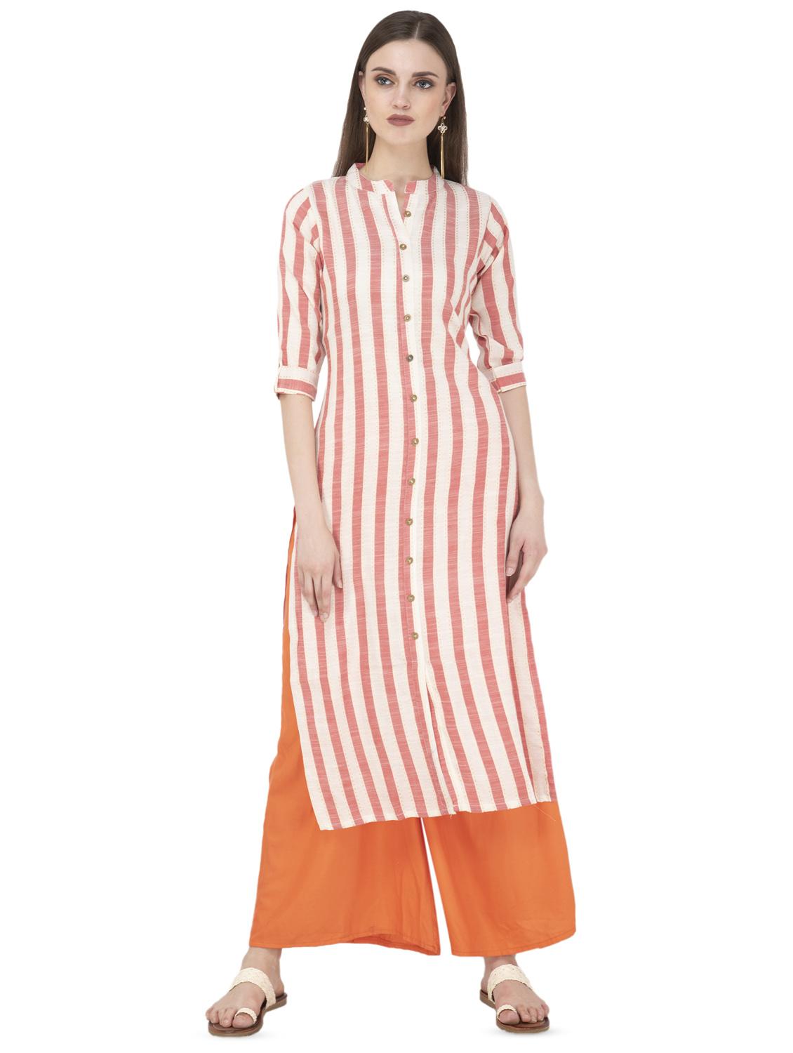 striped straight kurta - 16643543 - Zoom Image - 1