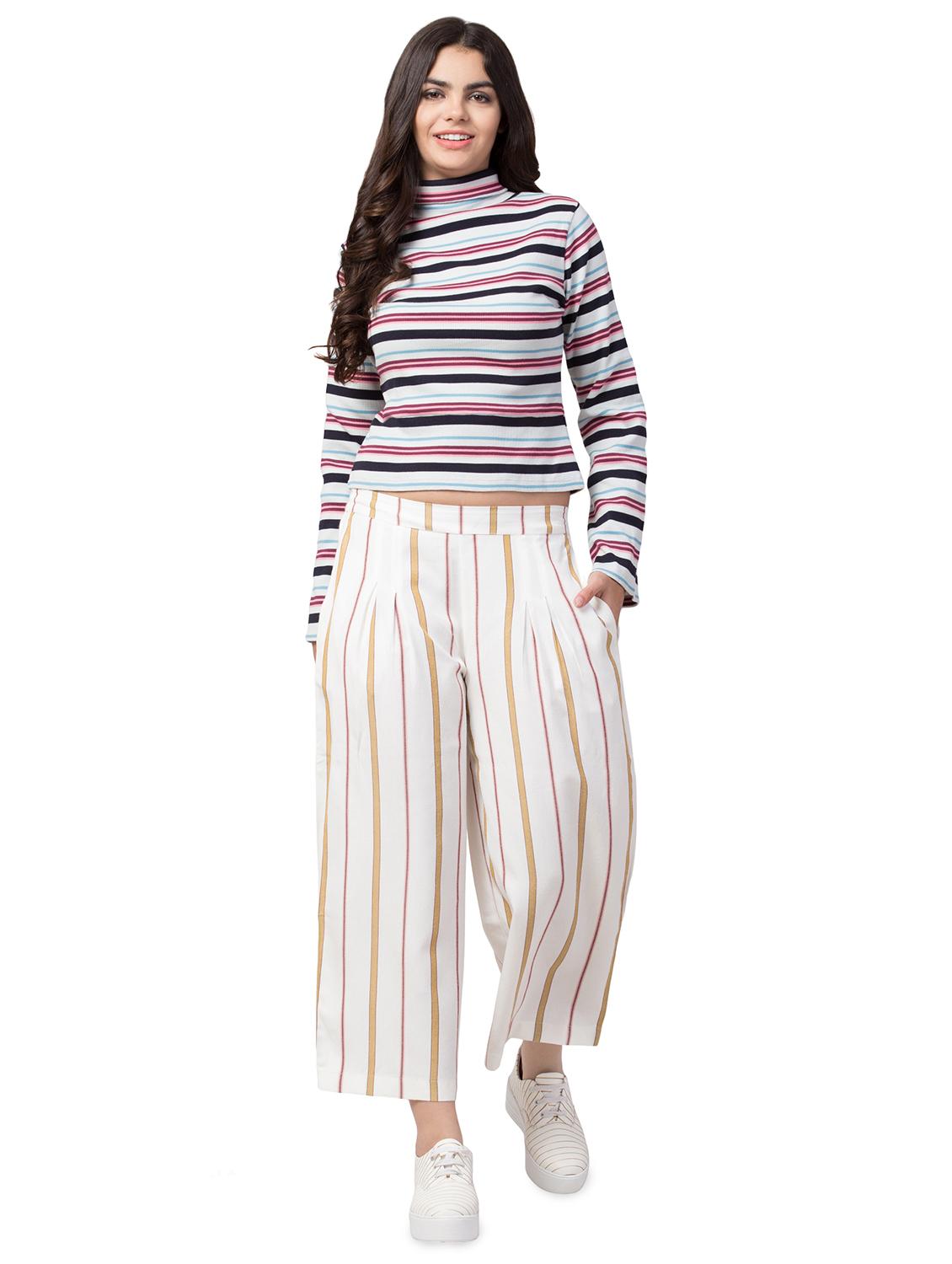 mid rise striped palazzo - 16643756 - Zoom Image - 4