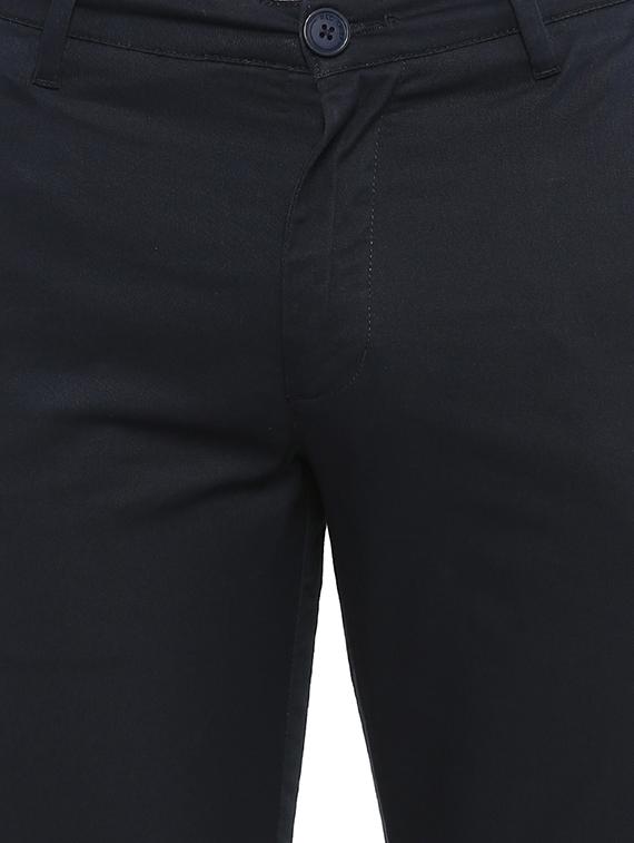 navy blue solid chinos - 16643822 - Zoom Image - 5