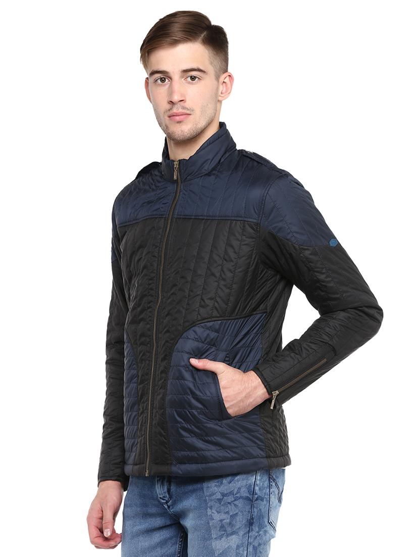 black color block quilted jacket - 16643831 - Zoom Image - 2