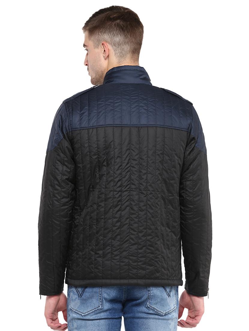 black color block quilted jacket - 16643831 - Zoom Image - 3