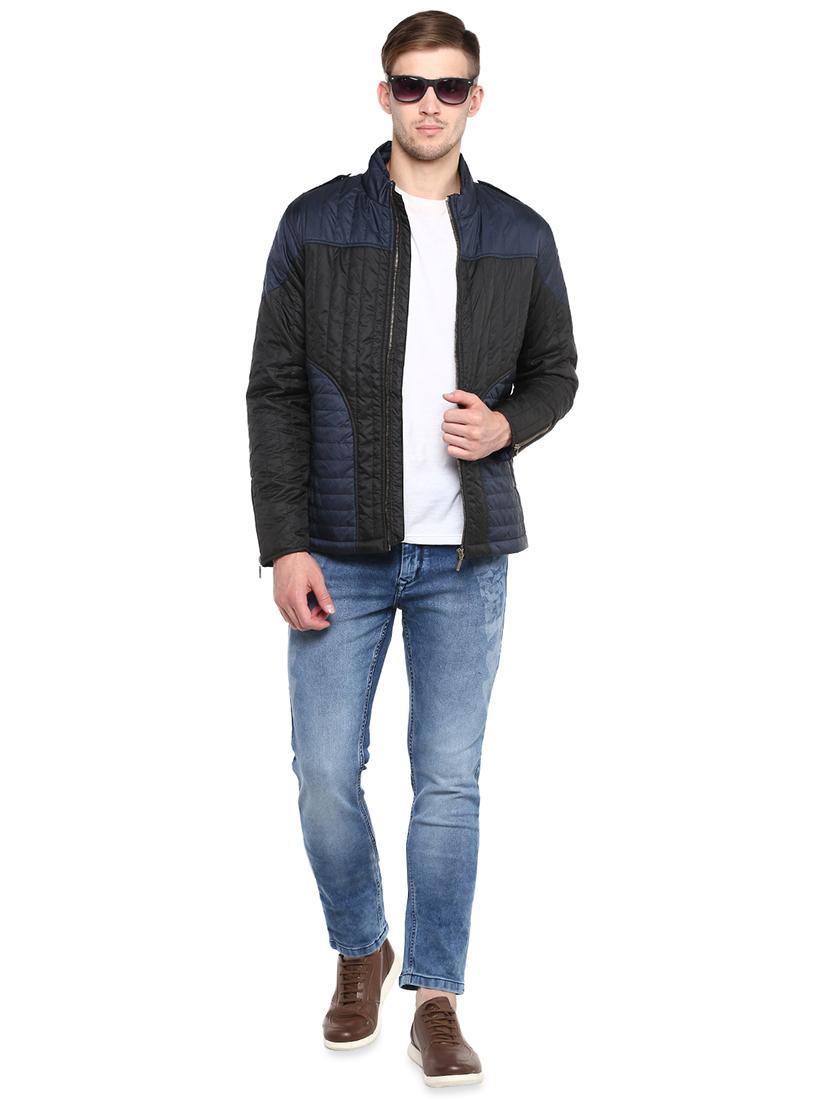 black color block quilted jacket - 16643831 - Zoom Image - 4