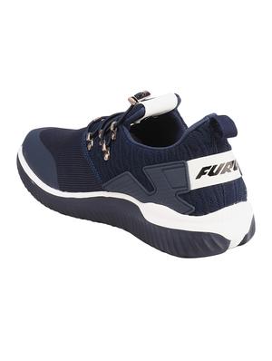 blue fabric lace up sport shoes - 16643835 - Standard Image - 3