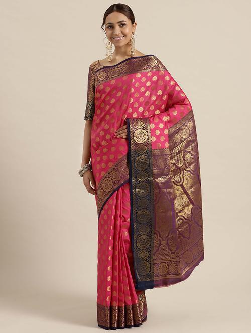 self-design woven saree with blouse - 16643865 - Standard Image - 1