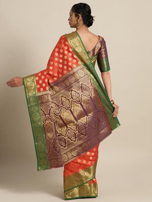 floral woven saree with blouse - 16643866 - Standard Image - 2
