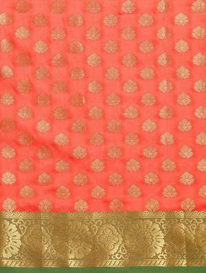 floral woven saree with blouse - 16643866 - Standard Image - 4