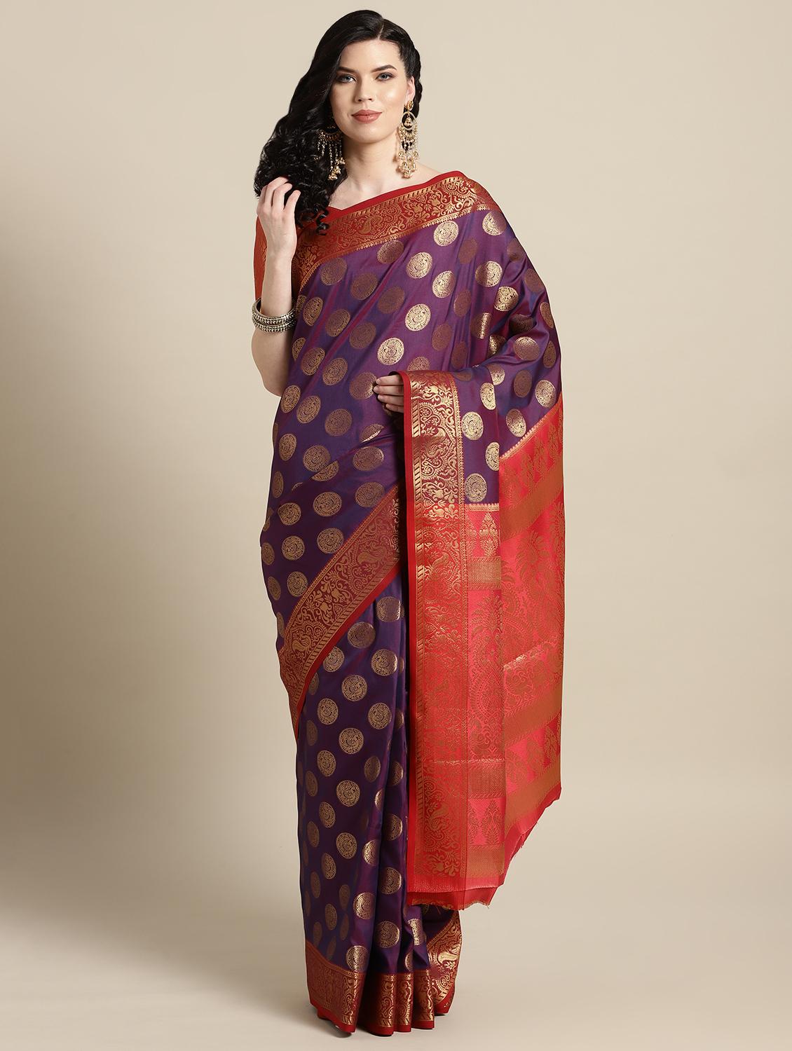 geometrical printed saree with blouse - 16643868 - Zoom Image - 1