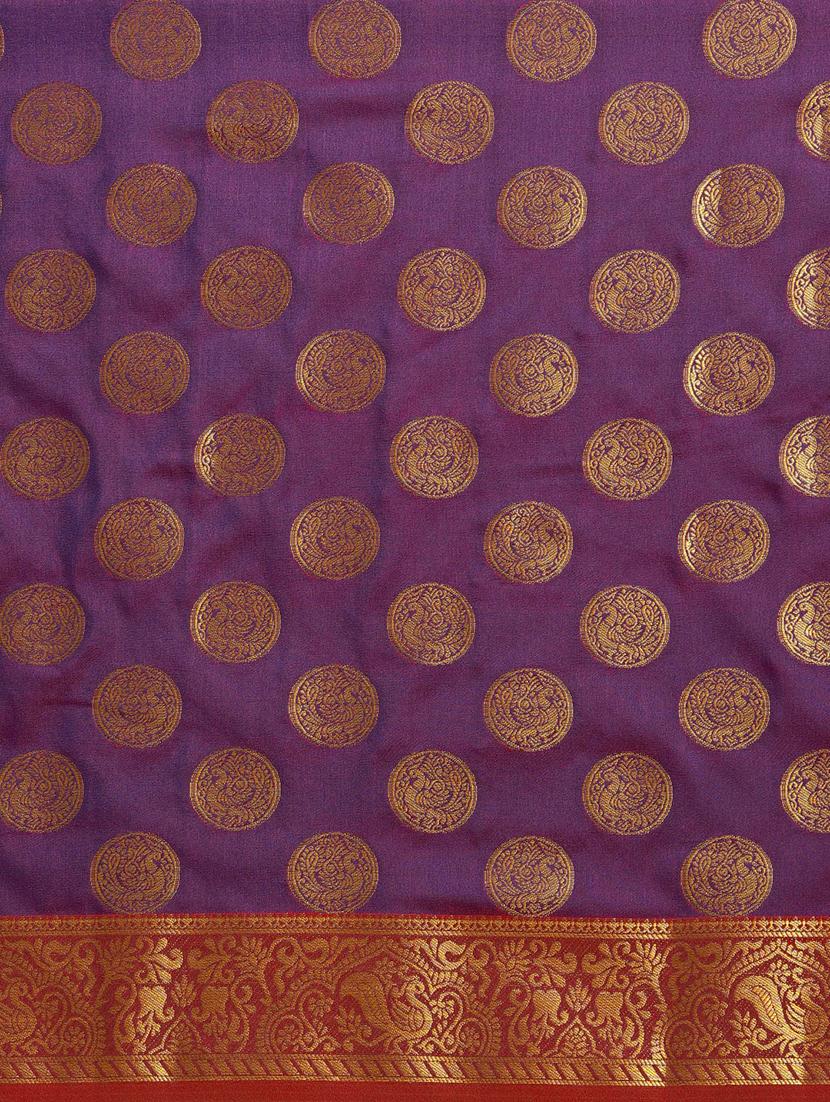 geometrical printed saree with blouse - 16643868 - Zoom Image - 4