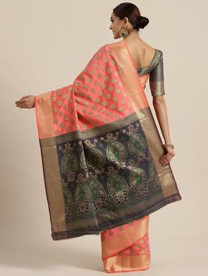 self-design woven saree with blouse - 16643872 - Standard Image - 2