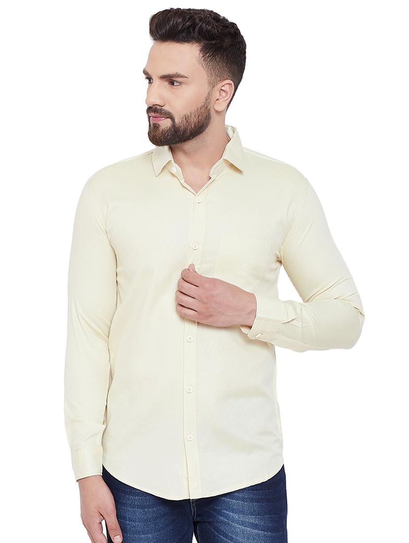 yellow solid casual shirt - 16643974 - Zoom Image - 1